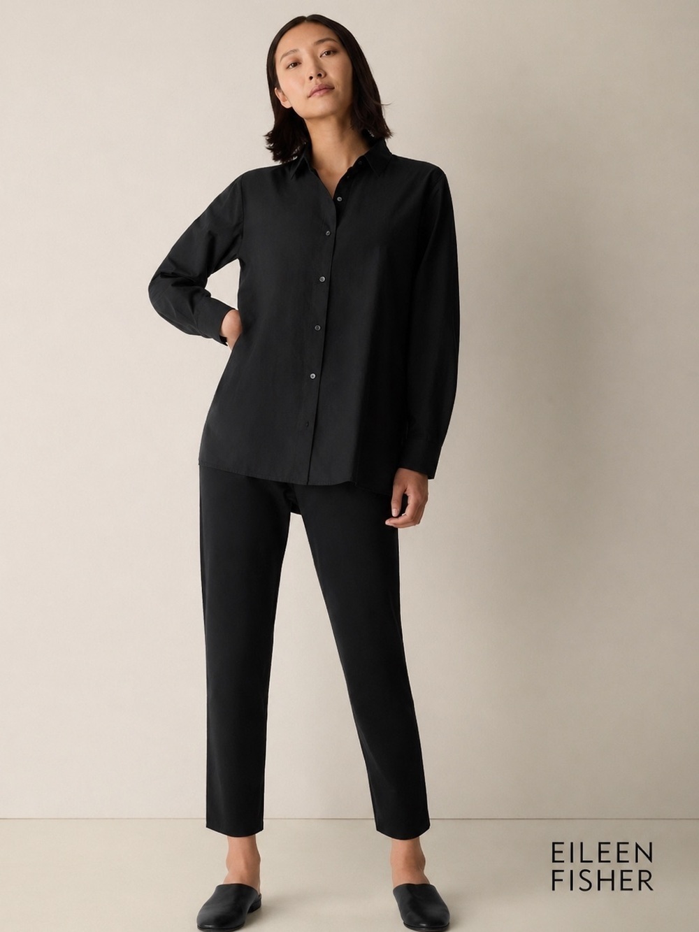 Eileen Fisher Pull On Pant Black Medium